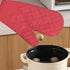 Chmadoxn 4 Pcs Oven Mitts and Pot Holders, Oven Glove High Heat Resistant 500 Degree, Long Oven Mitts with Recycled Cotton Infill and Silicone Non-Slip Surface for Baking, Kitchen, Cooking 11.8×6.7 in Red