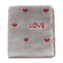 Kdkad Valentines Day Hand Towels, Red White Hearts Cotton Bathroom Towel, Valentines Day Decorative Absorbent Bath Towel for Drying Cleaning Cooking 13.4×29.5 in Gray