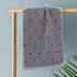 Kdkad Valentines Day Hand Towels, Red White Hearts Cotton Bathroom Towel, Valentines Day Decorative Absorbent Bath Towel for Drying Cleaning Cooking 13.4×29.5 in Gray