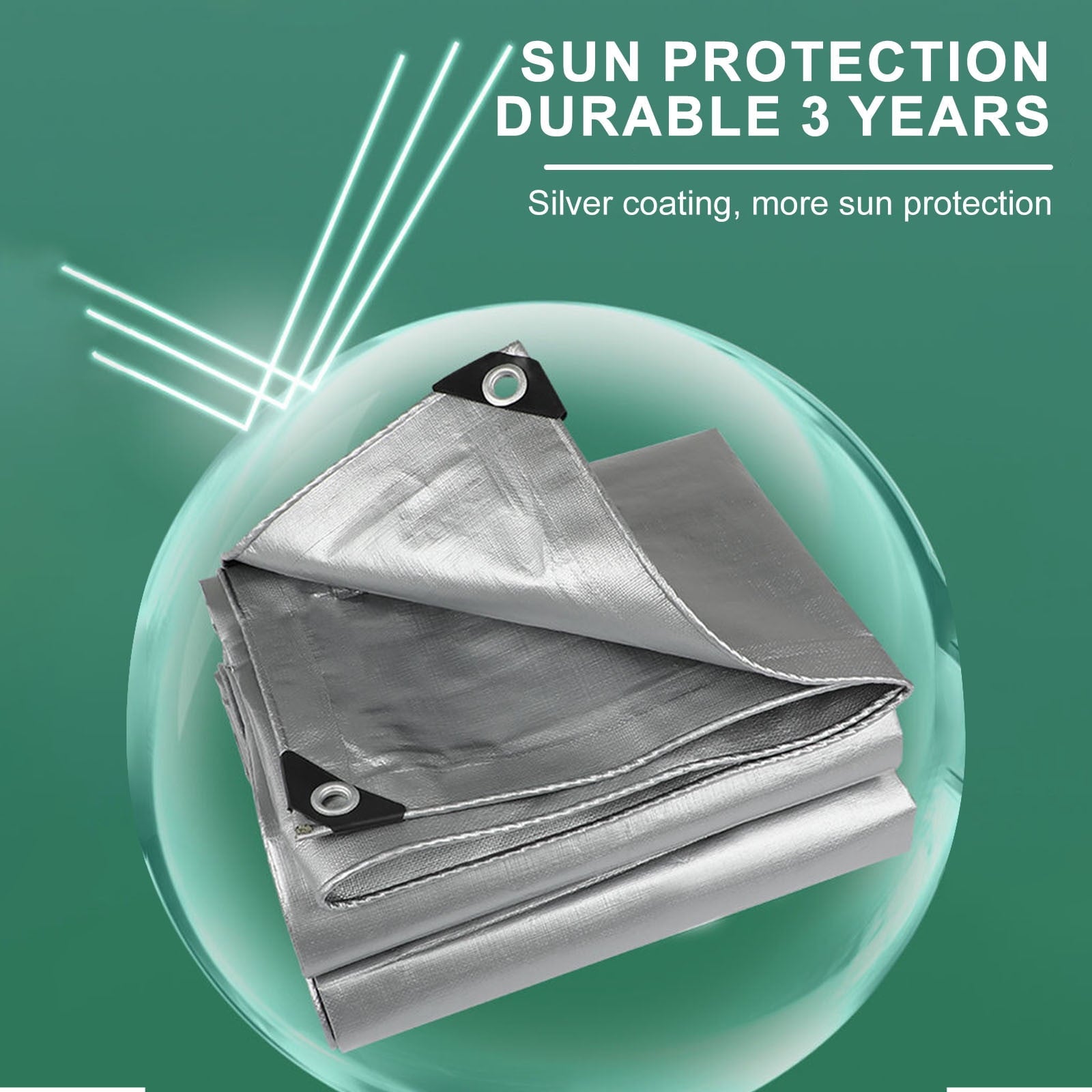 Darzheoy Heavy Duty Tarp Cover, Thick Tarps Waterproof Tear and Rip Proof UV Resistant Tarpaulin with Reinforced Grommets and Edges D