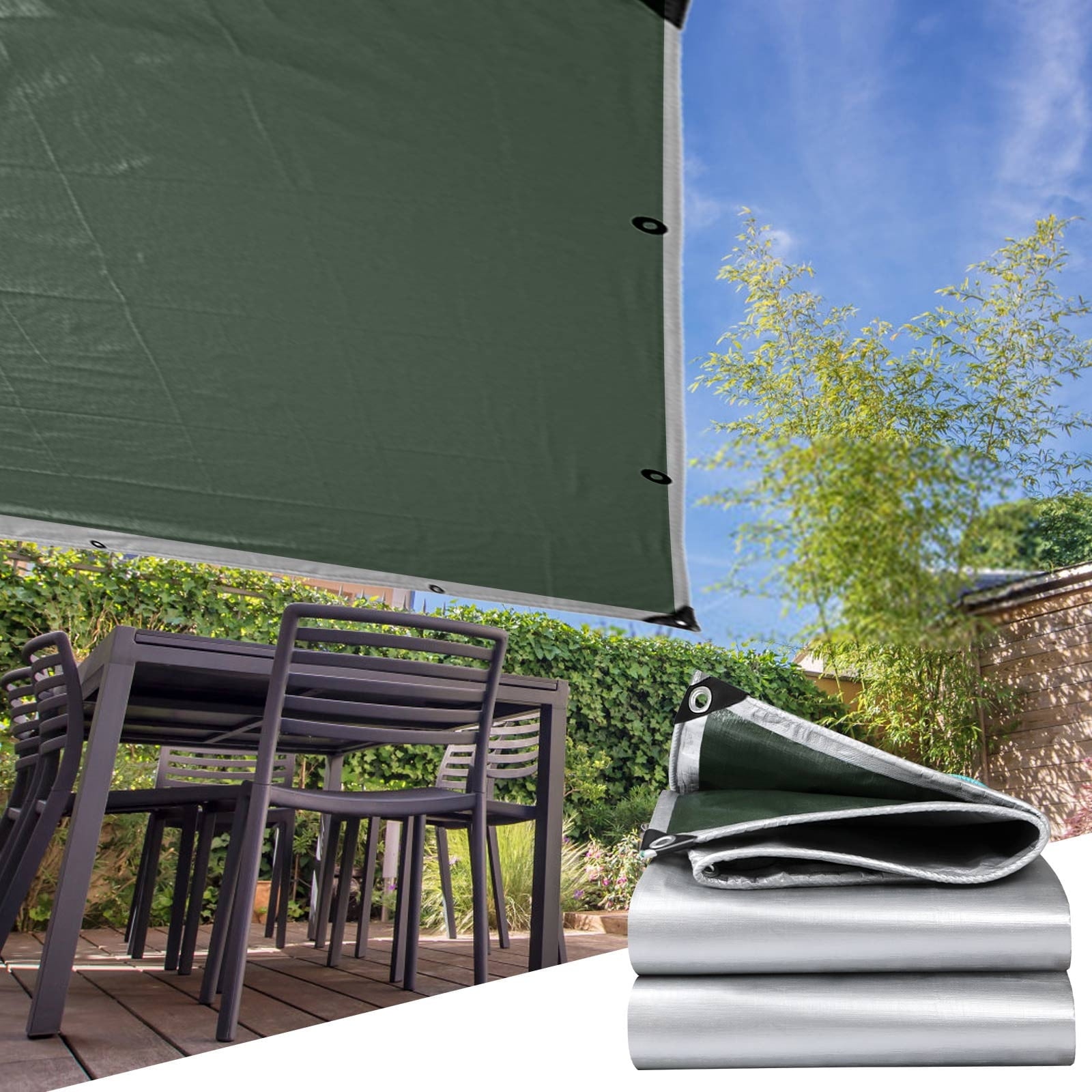 Darzheoy Heavy Duty Tarp Cover, Thick Tarps Waterproof Tear and Rip Proof UV Resistant Tarpaulin with Reinforced Grommets and Edges F