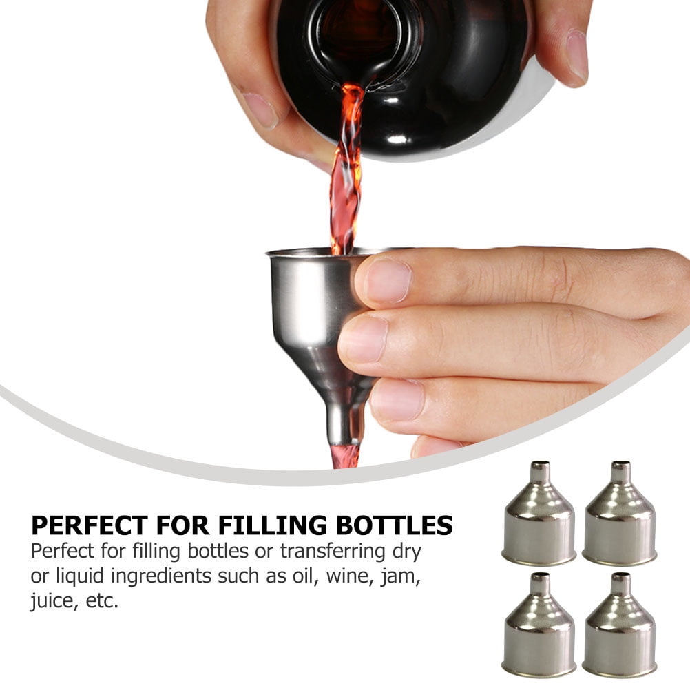HOOWIFFY 4-Piece Kitchen Funnel Set, Food Grade Silicone, Easy Pouring and Storage for Cooking and Baking