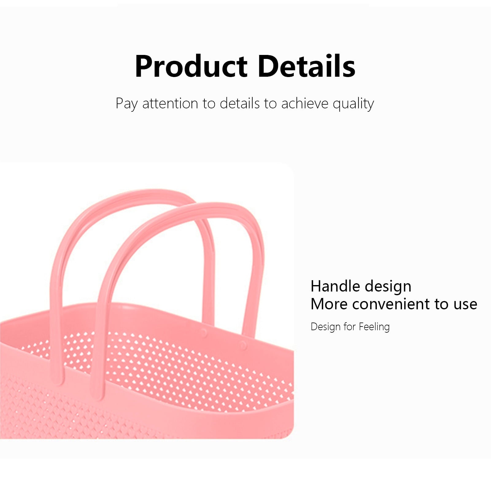 Chmadoxn Portable Shower Tote Plastic Storage Basket with Handle Box Organizer Bin for Bathroom, Pantry, Kitchen, College Dorm (11.22×7.09×7.09 inch) 11.22