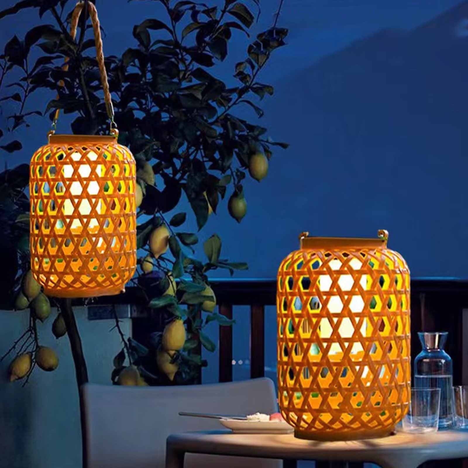 Kdkad Solar Lanterns Outdoor Hanging Lantern Lights, Hollowed-Out Metal Decor Lantern, LED Decorative Garden Light - Delicate Garden Decoration For Patio(1pack)