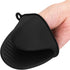 Silicone Oven Mitts Pot Holders Sets for Kitchen Heat Resistant Small Kitchen Mittens Rubber Air Fryer Mitts Mini Pot Pinch Grip for Cooking and Baking 1 Pair (Black)