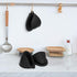 Silicone Oven Mitts Pot Holders Sets for Kitchen Heat Resistant Small Kitchen Mittens Rubber Air Fryer Mitts Mini Pot Pinch Grip for Cooking and Baking 1 Pair (Black)