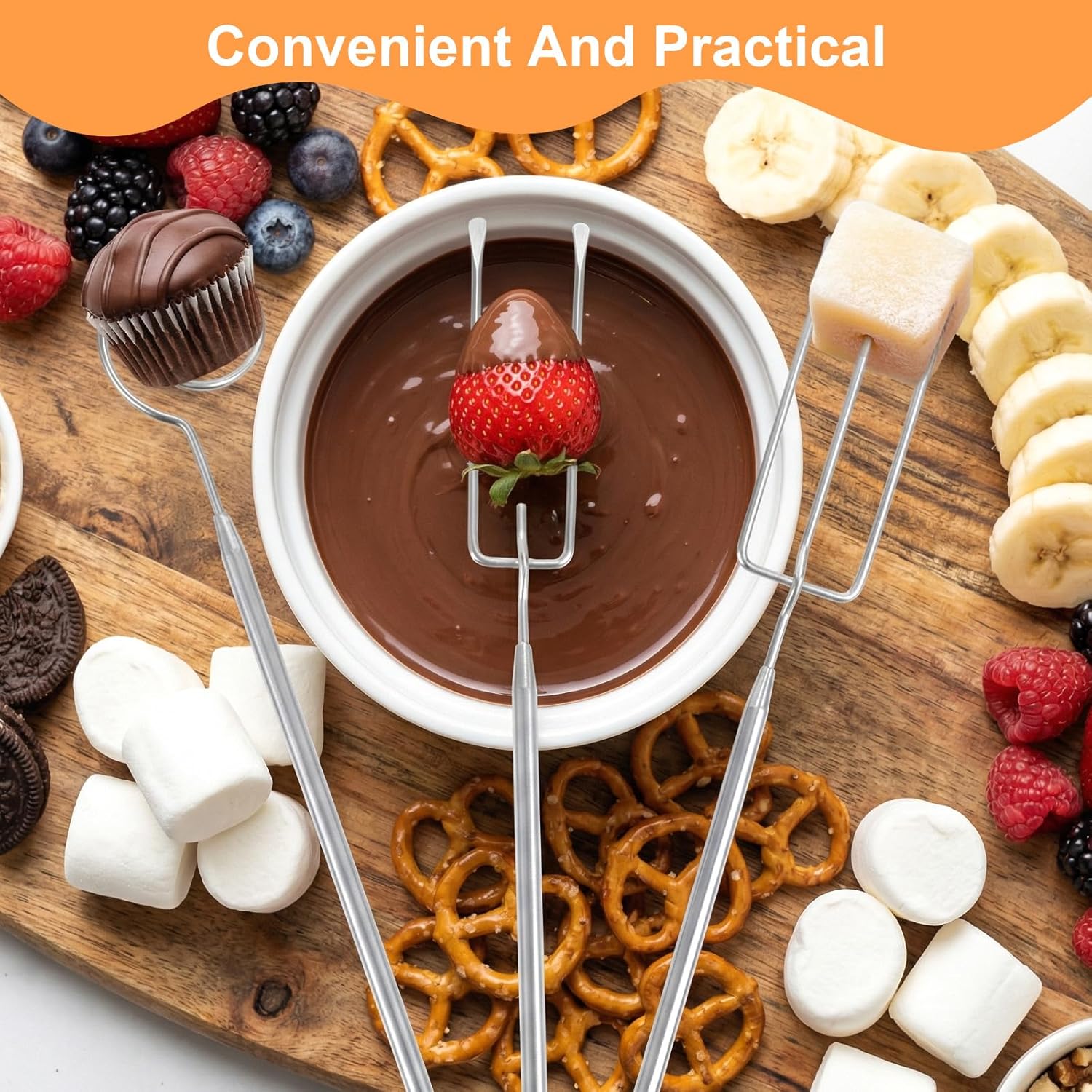 3PCS Chocolate Dipping Tool - Stainless Steel Candy Dipping Tools Baking Supplies Fondue Fork, Spiral Fork Cooking Tool Set, Dishwasher Safe