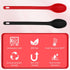 2Pcs Long Spoons for Stirring,Shimmeroo Mixing Spoons for Cooking Long Stirring Spoon for Baking Serving Stir Spoon (Red & Black)