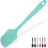 Heat Resistant Silicone Large Spatula:  600ºF High Heat Flexible 11.38in Silicon Mixing Stirring Cooking Scraping Baking Bowl Scraper Seamless Spreader for Kitchen Nonstick Cookware (Aqua Sky)