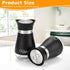 Salt and Pepper Shakers Set with Holder, 4 oz Stainless Steel Salt Pepper Shaker Containers with Glass Bottom for Kitchen Cooking, BBQ, Bar, Table, RV, Camp