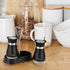 Salt and Pepper Shakers Set with Holder, 4 oz Stainless Steel Salt Pepper Shaker Containers with Glass Bottom for Kitchen Cooking, BBQ, Bar, Table, RV, Camp