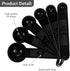 Measuring Cups & Spoons Set, Plastic Cooking Baking Tools Measuring Spoons Cups, 11 Piece Different Capacities Tablespoons Kitchen Gadgets Nesting Measure Sets for Dry Liquid Ingredients