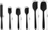 6 Pieces Food Grade Silicone Rubber Spatula Set for Baking, Cooking, and Mixing High Heat Resistant Non Stick Dishwasher Safe Heat Resistant Up to 600°F (Black)