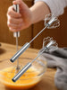2 Pcs (10" & 12") Stainless Steel Semi-Automatic Whisk, Hand Push Rotary Blender, Hand Push Mixer Stirrer Tool for Cooking Kitchen Home Egg Milk
