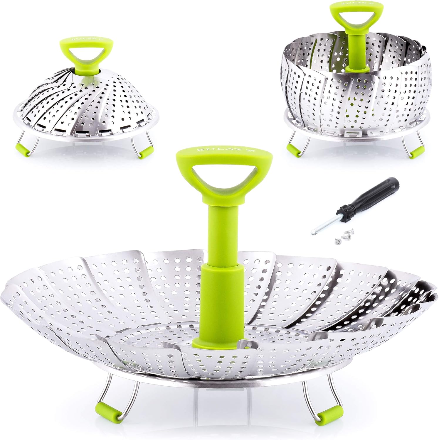 Zulay Adjustable Vegetable Steamer Baskets For Cooking - Foldable Steamer Basket (5.1