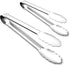 Seamless Tongs for Cooking, One-Piece Design, Durable Heat Resistant Stainless Steel Tongs for Kitchen, Grill, BBQ, Salad, Dishwasher Safe, Metal Tongs Set (12" & 9")
