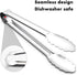 Seamless Tongs for Cooking, One-Piece Design, Durable Heat Resistant Stainless Steel Tongs for Kitchen, Grill, BBQ, Salad, Dishwasher Safe, Metal Tongs Set (12" & 9")