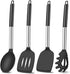 4Pcs Silicone Spatula Turner Slotted Spatula Set Spoon, Spatulas Silicone Heat Resistant Wok Rubber Spatulas for Nonstick Cookware Spatula Cooking Kitchen Utensils Set