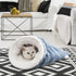 Cat Sleeping Bag Nest - Half-Closed Design - Plush & Fleece - Warm - Navy Blue - 1 Piece
