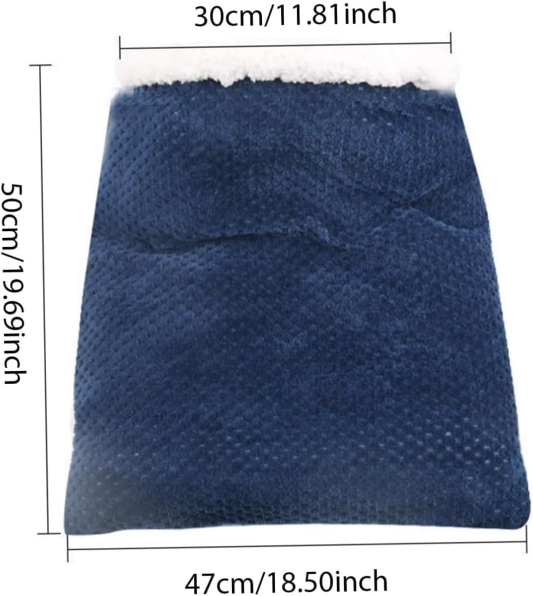 Cat Sleeping Bag Nest - Half-Closed Design - Plush & Fleece - Warm - Navy Blue - 1 Piece