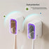 2 Pack Toilet Brush Holder with Lid No Drilling Waterproof Dustproof Bathroom Wall Mounted