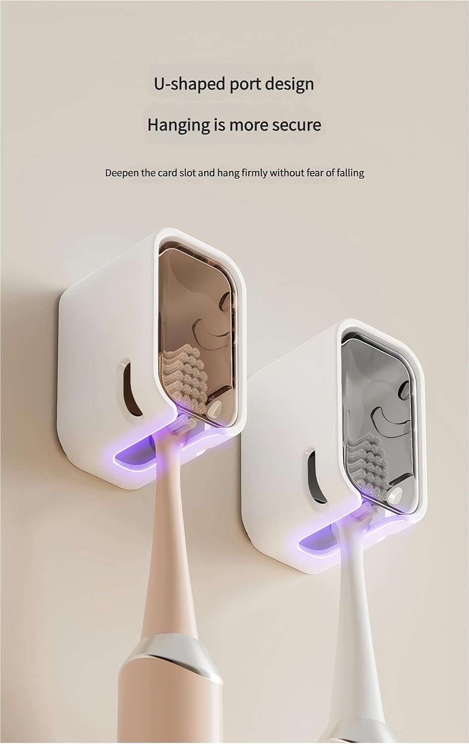 2 Pack Toilet Brush Holder with Lid No Drilling Waterproof Dustproof Bathroom Wall Mounted