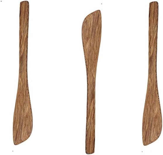 3-Piece Teak Kitchen Utensil Set Safe for Non-Stick Pans Heat Resistant Cooking Tools