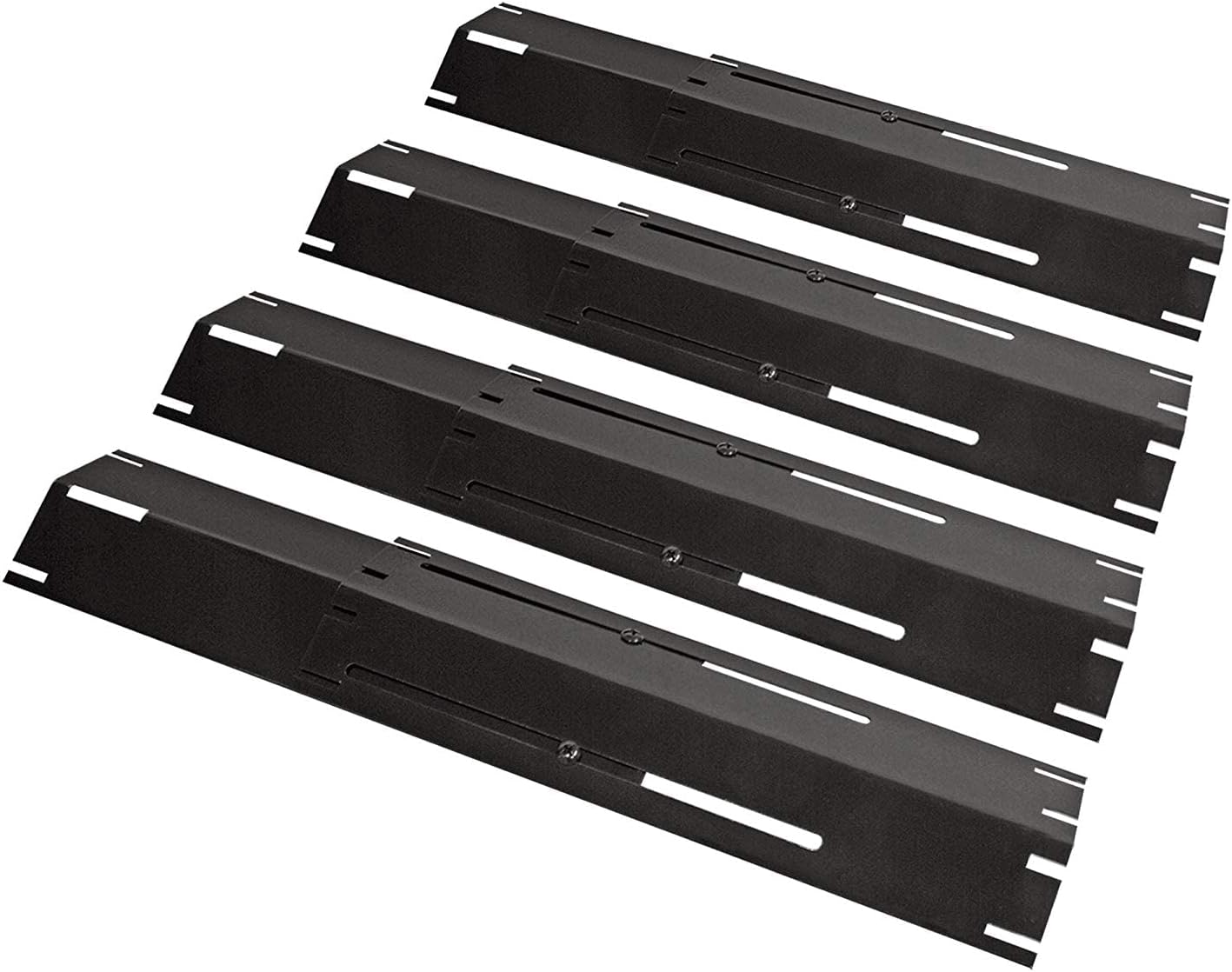 Universal Replacement Heavy Duty Adjustable Porcelain Steel Heat Plate Shield, Heat Tent, Flavorizer Bar, Burner Cover, Flame Tamer for Gas Grill, Extends from 11.75