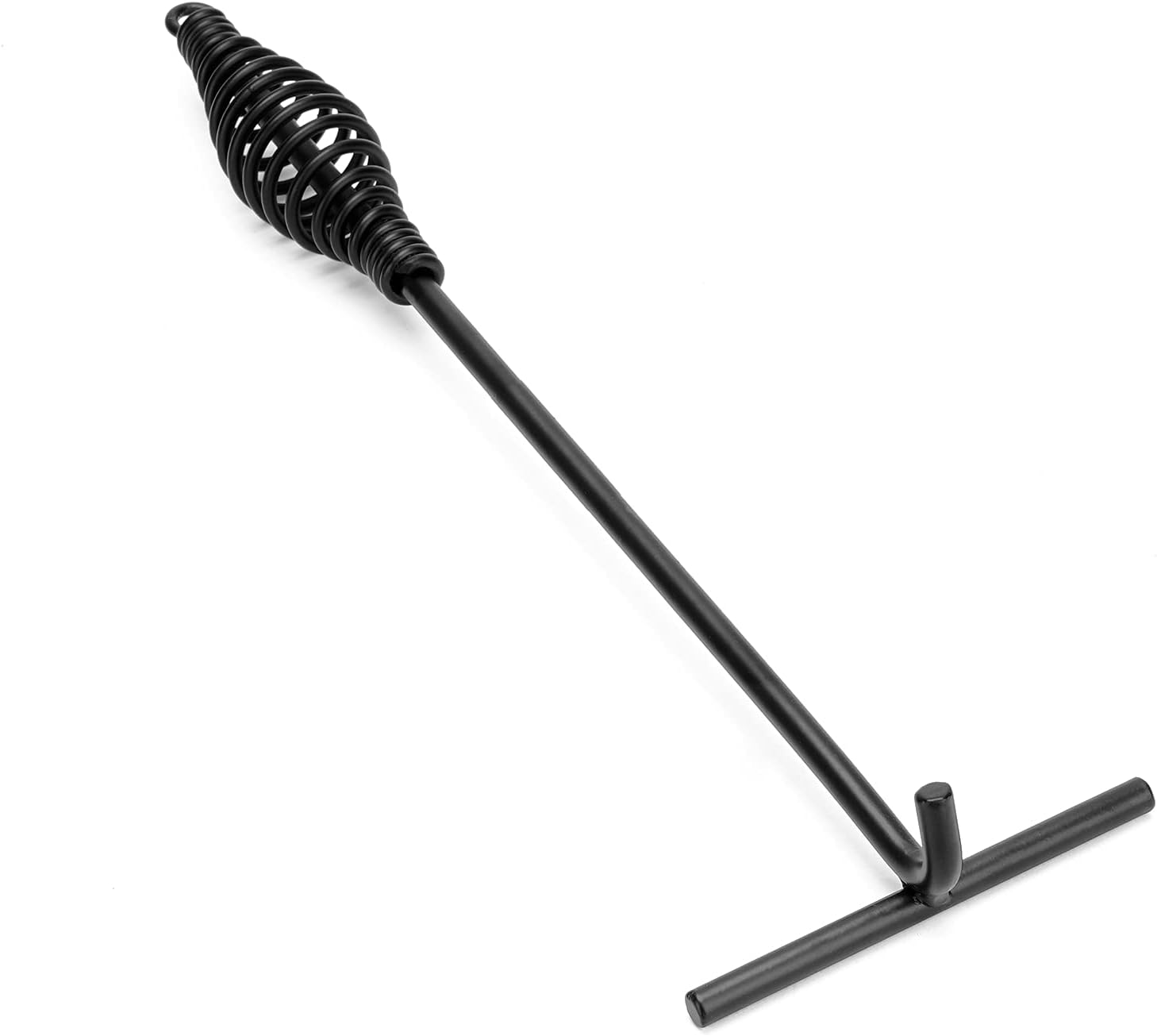 15" Dutch Oven Lid Lifter with Spiral Bail Handle, Cast Iron Dutch Oven Lid Lifter for Outdoor/Campfire Cooking Accessories, Black Finish
