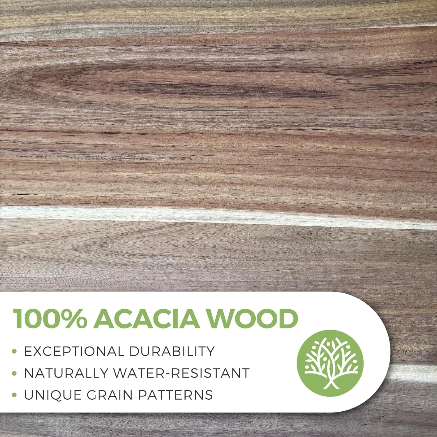Acacia Wood Cutting Board with Handle, Wooden Chopping Board for Meat, Cheese, Bread & Vegetables, Decorative Charcuterie Serving Board for Kitchen Cooking, Pizza & Party Dining, 17