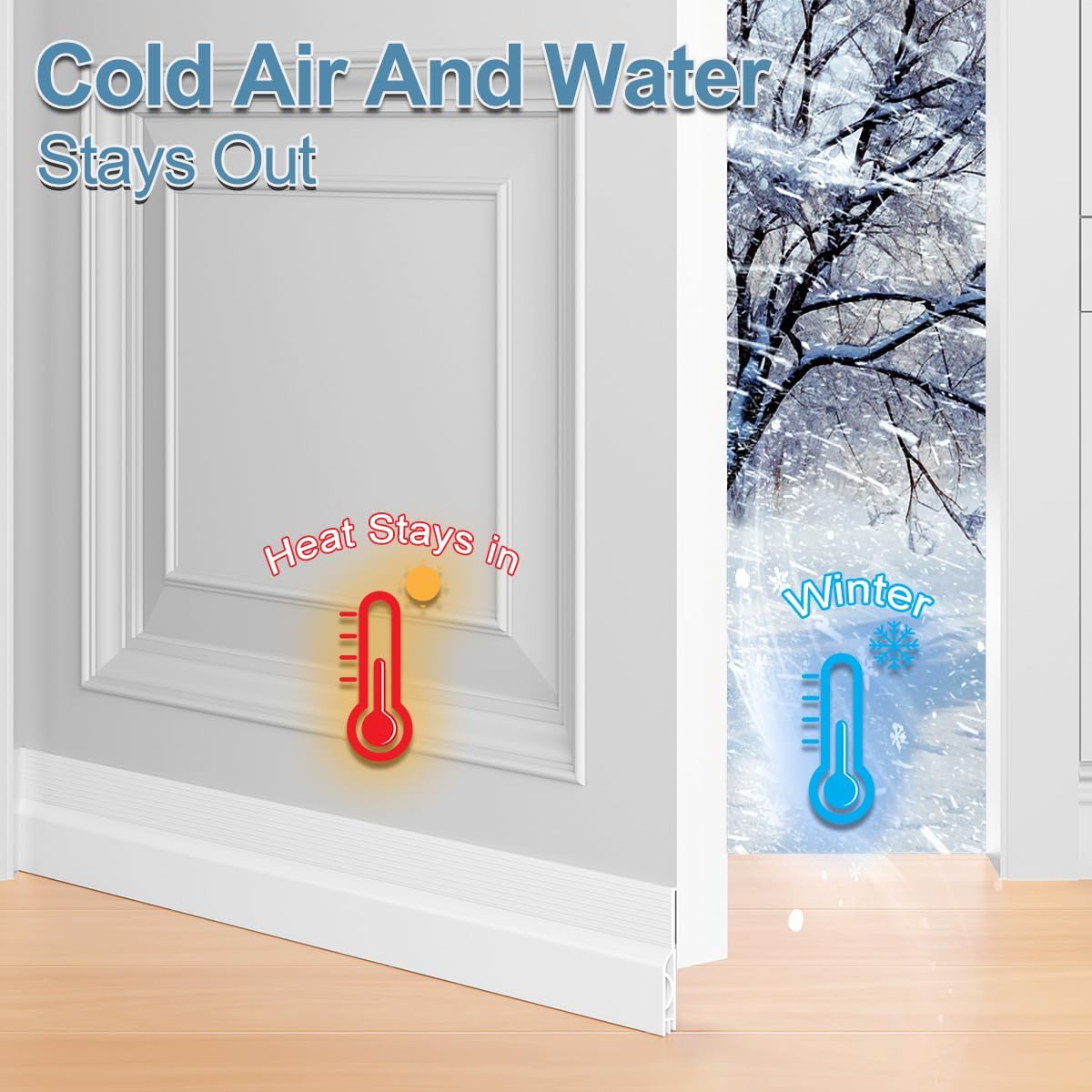 39 Inch Door Draft Stopper 2 Pack White & Transparent