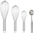 304 Stainless Steel Whisk Set & Stainless Steel Ice Cream Scoop, 3 Pack Whisks and Heavy Duty Scoop for Kitchen Cooking and Dessert Making