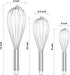 304 Stainless Steel Whisk Set & Wok Spatula, 3 Pack Whisks and Stainless Steel Spatula for Kitchen Cooking, Blending, Beating, Stirring