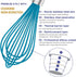 Silicone Whisk & Stainless Steel Ice Cream Scoop Set, Blue Silicone Whisk for Cooking & Heavy Duty Ice Cream Scooper, Dishwasher Safe