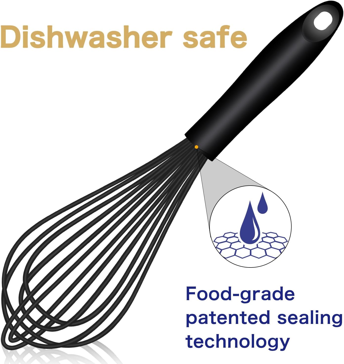 Silicone Whisk & Stainless Steel Ice Cream Scoop Set, Kitchen Essentials for Cooking and Desserts