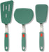 Silicone Spatula Turner Set of 3,Heat Resistant,430 Stainless Steel Core, BPA-Free Kitchen Utensils Set for Cooking,Baking,Flipping,Dishwasher Safe(Dark Green)