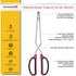 Stainless Steel Kitchen Scissor Tongs Set for Cooking, Grilling & Serving, 3-Piece with Red Handle (10/12/16 Inch)