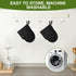 1 pair of short oven mitts made of neoprene cotton - black - with non-slip surface and hanging loop - suitable for cooking, baking and grilling