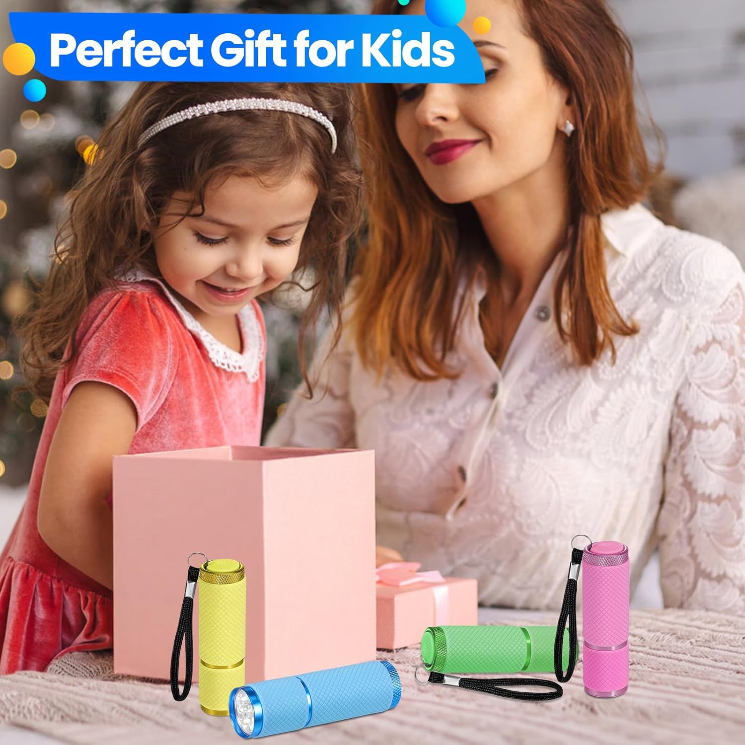 4-pack small flashlights, super bright mini flashlights with 9 LEDs, battery-powered, camping, hiking, outdoor gifts for kids and adults (batteries not included)