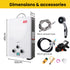 Thermomate Portable Gas Outdoor Camping Hot Water Heater System, with 12V Pump, Shower Head, White
