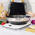 Double Ear 316 Stainless Steel Non-Stick Stir Fry Cooking Kitchen Wok Pan with Lid Honeycomb Double Sided
