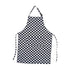 Apron with Pocket 2Pcs Chef Butcher Kitchen Cooking Baking Restaurant Wear - Black White Plaid