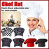 Adjustable Chef Cap with Elastic Band for Kitchen Cooking Baking Catering Use - Black+White