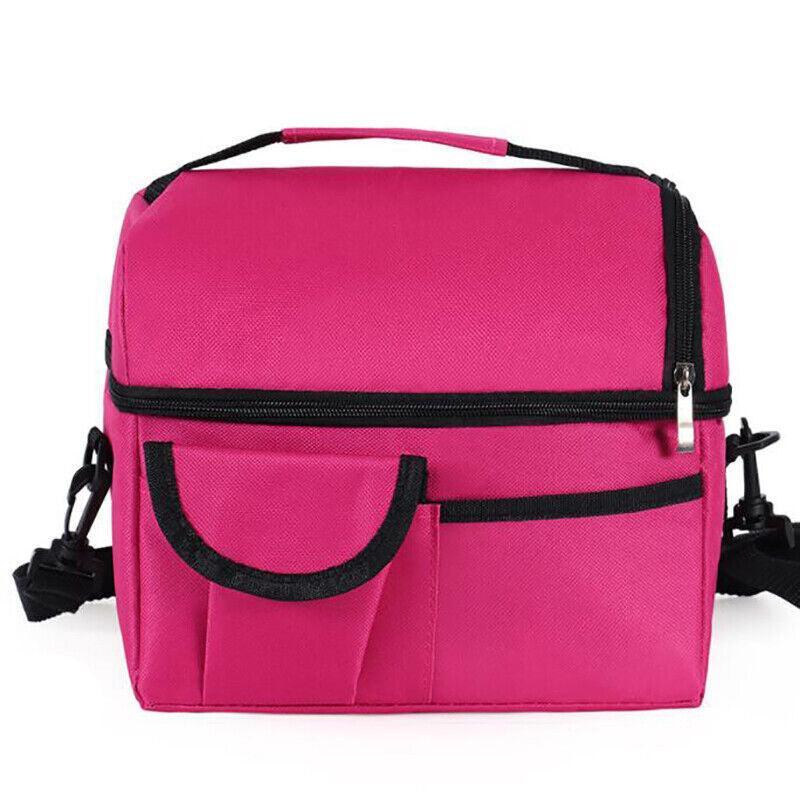 Insulated Lunch Bag Box Tote Cooler For Women Men Hot Cold Food Thermal - Light Blue