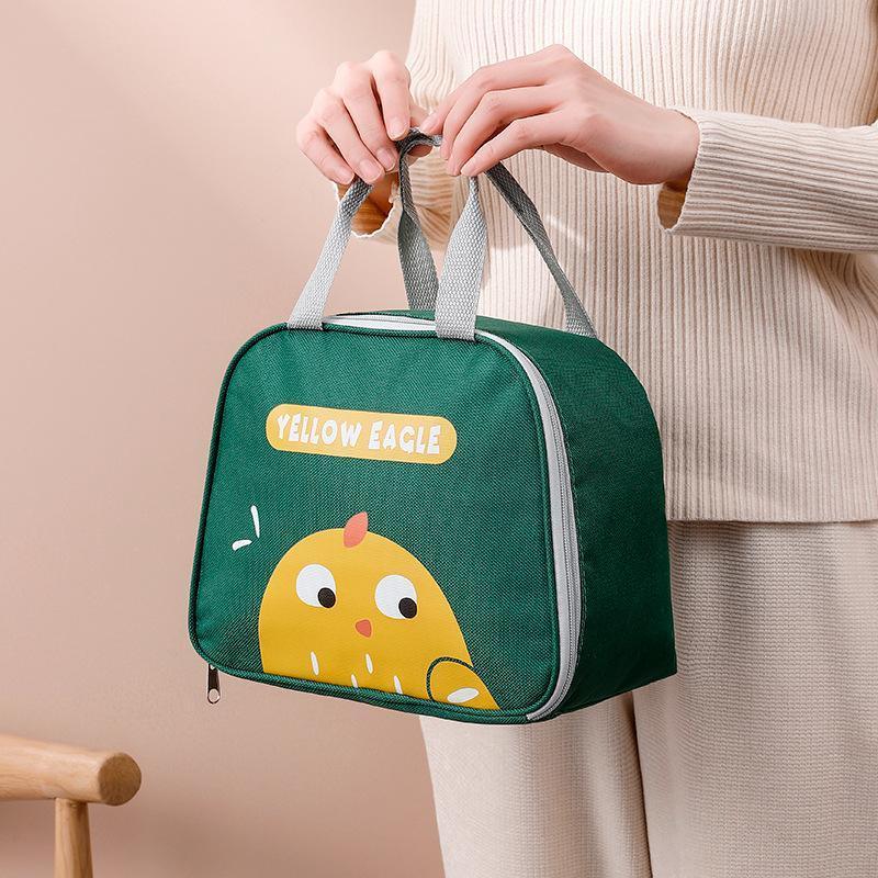 Cute Cartoon Lunch Bag Reusable Insulated School Lunch Box Cooler Tote Boy Girl - Navy