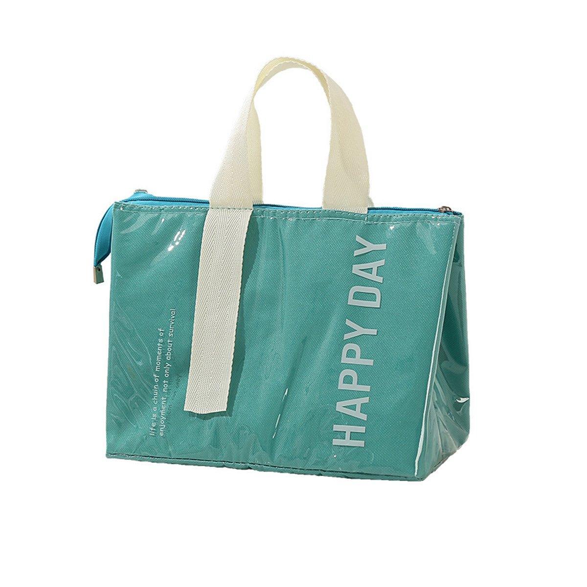 Large Capacity Lunch Bag Outdoor Picnic Aluminum Foil Portable Thermal Bag - Navy
