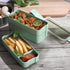 Lunch Box 3-Layer Bento Food Container 900ml with Spoon Fork Portable Student Use - Green