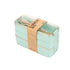 Lunch Box 3-Layer Bento Food Container 900ml with Spoon Fork Portable Student Use - Green