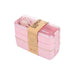 Lunch Box 3-Layer Bento Food Container 900ml with Spoon Fork Portable Student Use - Pink