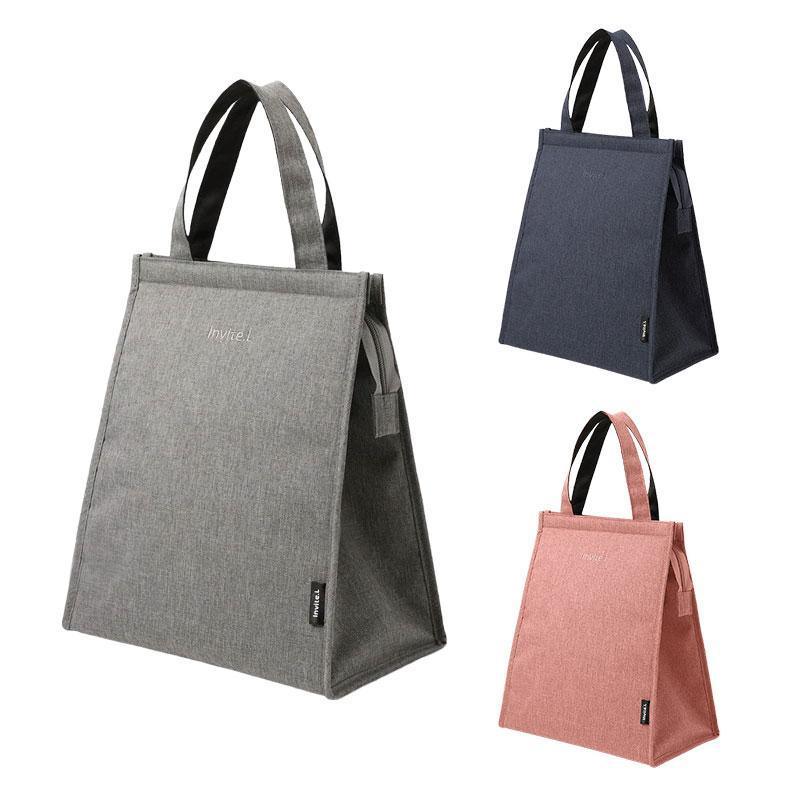 M Size Lunch Bag Thermal Insulated Box Bento Pouch Food Tote Work School Picnic - Navy